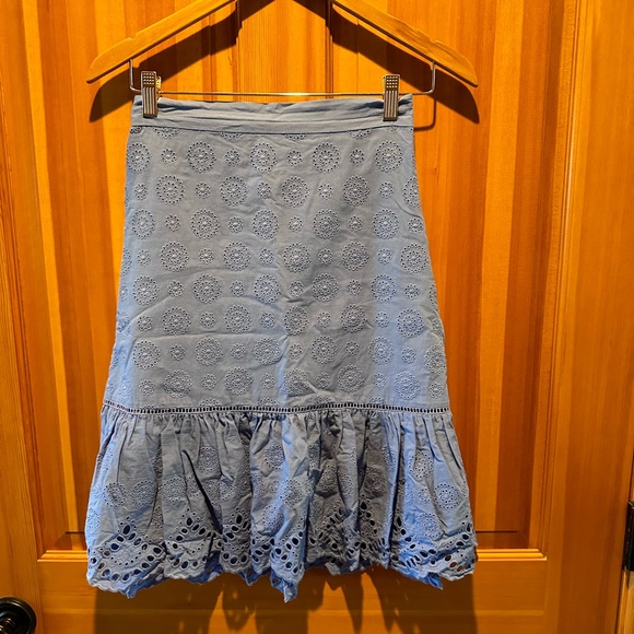 MARGARET O'LEARY Eyelet Skirt Periwinkle Blue - Picture 5 of 8
